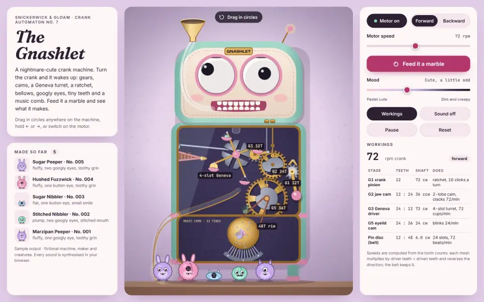 Creepy Cute Machine: sample output