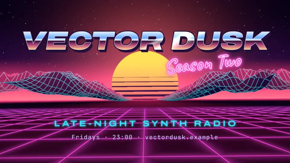 Synthwave Intro: rendered sample output
